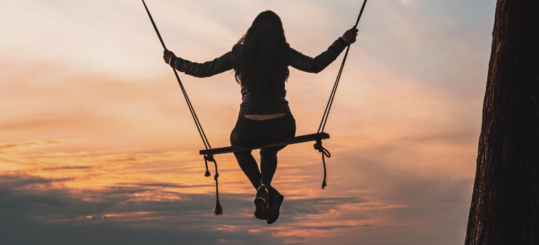 Person on a swing.