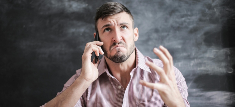 Person talking on the phone.