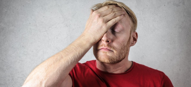 a stressed man trying to stay sober after rehab when returning home to Dover NJ